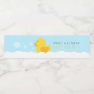 Geel Rubber Ducky Bubble Bath Baby shower Waterfles Etiket