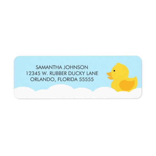 Geel Rubber Ducky Bubble Bath Etiket (Voorkant)