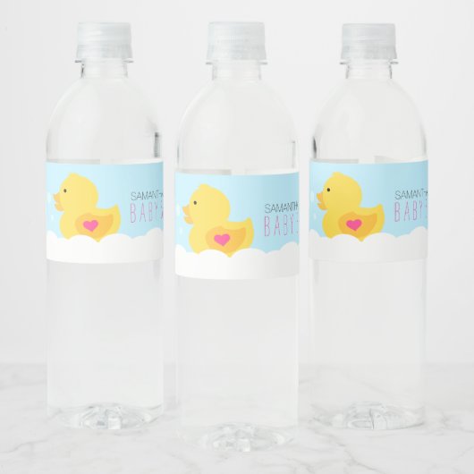 Geel Rubber Ducky Bubble Bath Girls Baby shower Waterfles Etiket (Flessen)