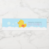 Geel Rubber Ducky Bubble Bath Girls Baby shower Waterfles Etiket (Enkel label)