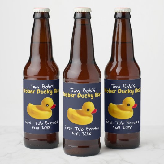Geel Rubber Ducky Grappig Custom Bier Label Bier Etiket (Flessen)