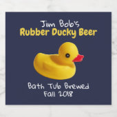 Geel Rubber Ducky Grappig Custom Bier Label Bier Etiket (Enkel label)