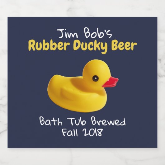 Geel Rubber Ducky Grappig Custom Bier Label Bier Etiket (Enkel label)