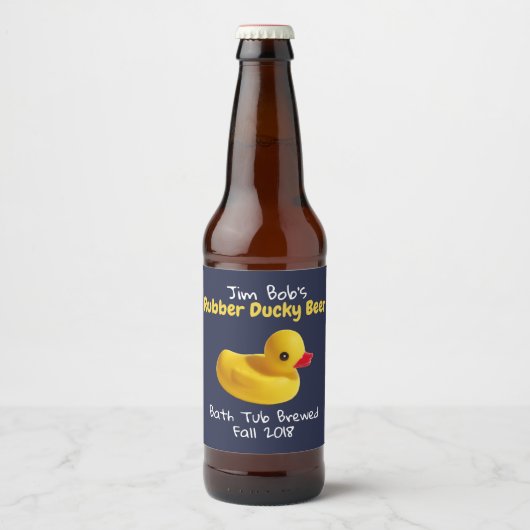 Geel Rubber Ducky Grappig Custom Bier Label Etiket (Voorkant)