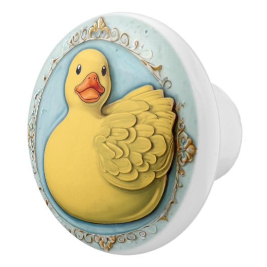 Geel Rubber Ducky Schattige Duck Duckie Speelgoed Keramische Knop (Rechts)