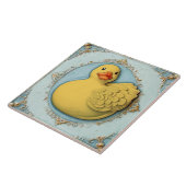 Geel Rubber Ducky Schattige Duck Duckie Speelgoed Tegeltje (Zijkant)