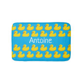 Geel rubber eendenpatroon - naam toevoegen badmat (Voorkant)