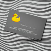 Geel rubber eendje - luier loterij informatiekaartje