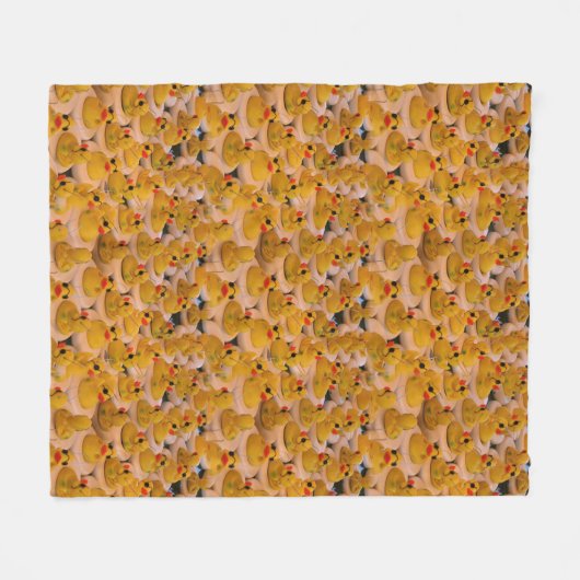 Geel Rubber Eucks Animal Patroon Fleece Deken (Voorkant (Horizontaal))