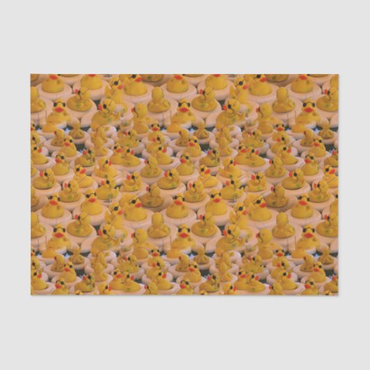 Geel Rubber Eucks Animal Patroon Tissuepapier (Voorkant)