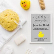 Geel rubberen eend baby shower uitnodiging