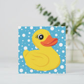 Geel rubberen eend babyshower kaart (Staand voorkant)