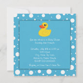 Geel rubberen eend babyshower kaart (Achterkant)