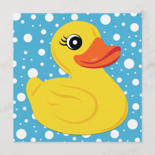 Geel rubberen eend babyshower kaart