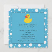 Geel rubberen eend babyshower kaart (Achterkant)