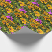 Geel Rudbeckia Flowers Roze Phlox en Bee Cadeaupapier (Hoek)