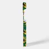 Geel Rudbekia op donkergroen iPhone Hoesje (Linkerkant)