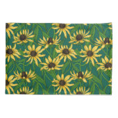 Geel Rudbekia op donkergroen Kussensloop (Achterkant-Links)