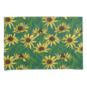 Geel Rudbekia op donkergroen Kussensloop (Voorkant-Rechts)