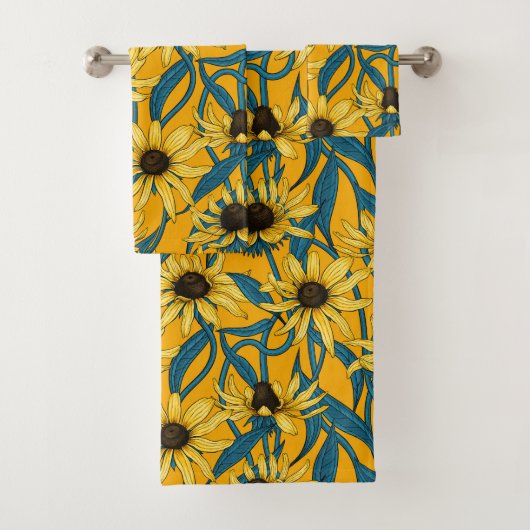 Geel Rudbekia op geel Bad Handdoek (Insitu)