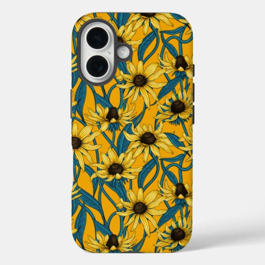 Geel Rudbekia op geel Case-Mate iPhone Case (Achterkant)