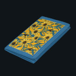 Geel Rudbekia op geel Drievoud Portemonnee<br><div class="desc">Handgeschilderd vectorpatroon met gele rudbekia bloemen</div>