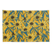 Geel Rudbekia op geel Kussensloop (Achterkant-Rechts)