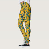 Geel Rudbekia op geel Leggings (Links)