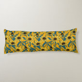 Geel Rudbekia op geel Lichaamskussen (Achterkant)