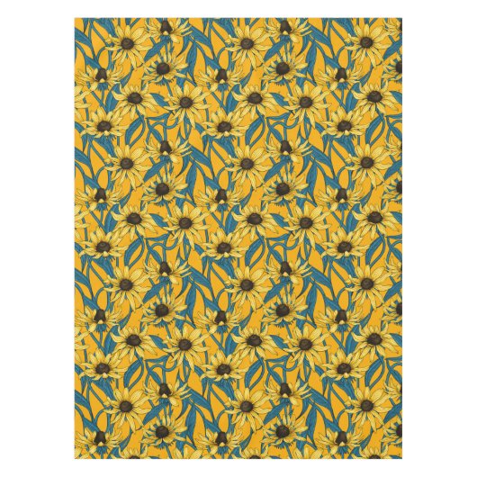 Geel Rudbekia op geel Tafelkleed (Voorkant)