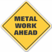 Geel ruitvormig waarschuwingsteken voor weggebruik sticker (Voorkant)