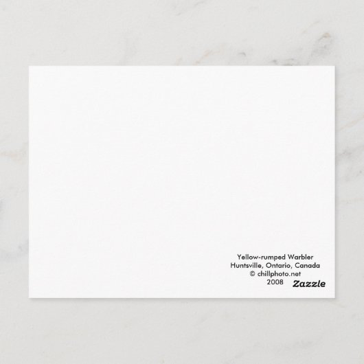 Geel-rumped Warbler Briefkaart (Achterkant)