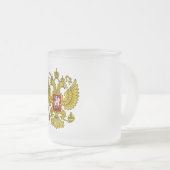 Geel Russisch keizerlijk dubbelhars Matglas Koffiemok (Voorkant rechts)