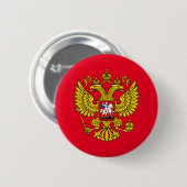Geel Russisch keizerlijk dubbelhars Ronde Button 5,7 Cm (Voorkant /achterkant)