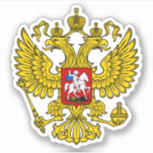 Geel Russisch keizerlijk dubbelhars Sticker (Voorkant)