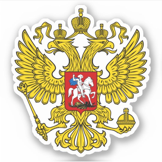 Geel Russisch keizerlijk dubbelhars Sticker (Voorkant)