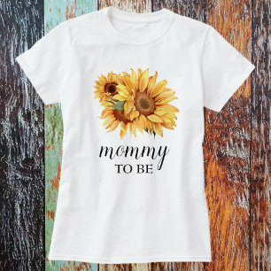 Geel rustiek Zonnebloem Baby shower T-shirt