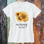 Geel rustiek Zonnebloem Baby shower T-shirt