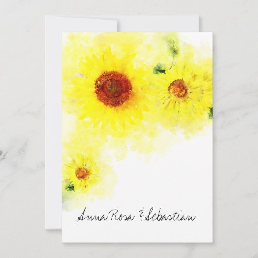 ** Geel Rustiek Zonnebloem Country Wedding Kaart (Voorkant)