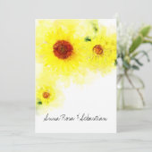 ** Geel Rustiek Zonnebloem Country Wedding Kaart (Staand voorkant)