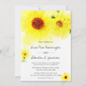 ** Geel Rustiek Zonnebloem Country Wedding Kaart (Achterkant)