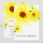 ** Geel Rustiek Zonnebloem Country Wedding Kaart (Voorkant / Achterkant)