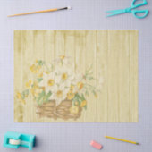 Geel Rustisch hout en ventilatormandje Tissuepapier (Craft)