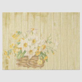 Geel Rustisch hout en ventilatormandje Tissuepapier