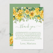 Geel Salie Bloem Bruidsfeest Dankkaart Kaart (Voorkant / Achterkant)