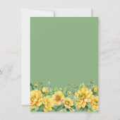 Geel Salie Bloem Bruidsfeest Dankkaart Kaart (Achterkant)