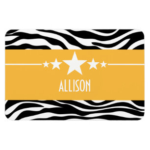 Geel Sassy Star Zebra Premium Magnet Magneet