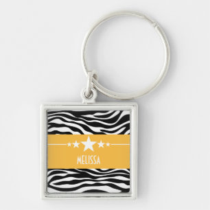 Geel Sassy Star Zebra Premium Sleutelhanger
