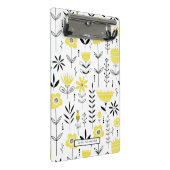 Geel Scandinavisch Bloempatroon Mini Klembord (Schuin)