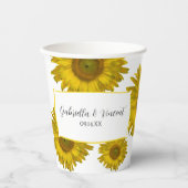 Geel Scattered Sunflower Weddenschap Papieren Bekers (Voorkant)